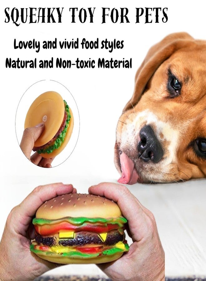 Sage Square Squeaky Vinyl Chew Latex Burger Dog Toy, Small -Multi Color - Image 4